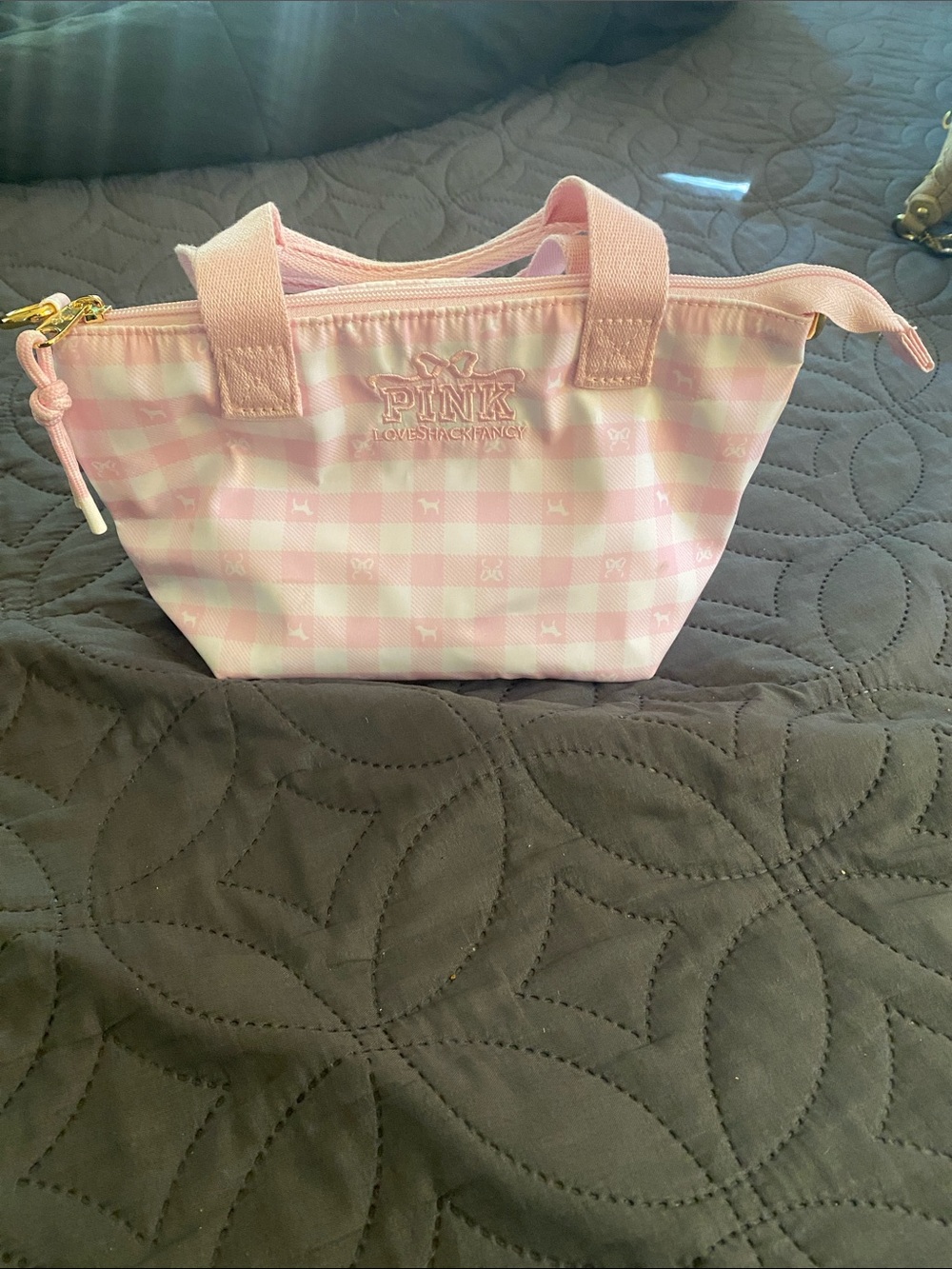 PINK Victoria's Secret Pastel Pink Gingham Tote-Style Love Shack Fancy
